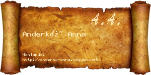 Anderkó Anna névjegykártya
